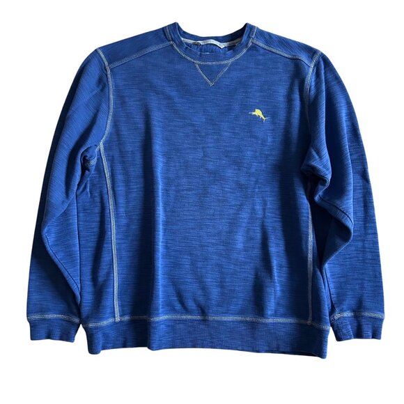 Tommy Bahama Mens L Preppy Casual Crewneck Long Sleeve Sweatshirt Blue - Picture 1 of 8